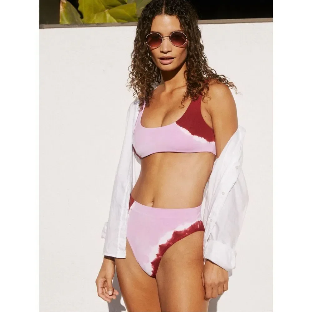 New. L*SPACE pink tie dye bikini. Retails $220. Small